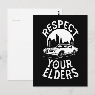 Lustige Zitate über Oldtimer Postkarte