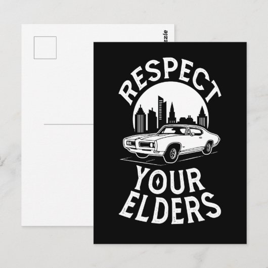 Lustige Zitate über Oldtimer Postkarte (Vorne/Hinten)