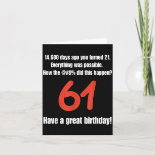 Lustige Zitate zum 61. Geburtstag Geburtstagsfeier Karte