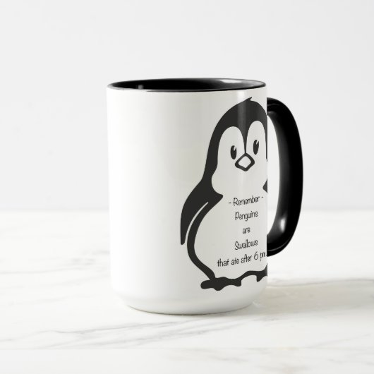 Lustige Zitatgewichtsverlust Penguin-Tasse Tasse (VorderseiteRechts)