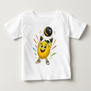 Lustige Zitrone Gewichtheben Cartoon Gym Workout  Baby T-shirt