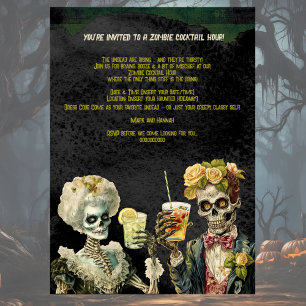 Lustige Zombie-Halloween-Cocktailparty-Einladung Einladung