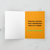 Lustige Zombie-Halloween-Karte Karte (Innenseite)