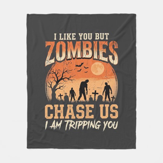 Lustige Zombies Halloween Jagd auf uns Design Fleecedecke (Vorderseite)