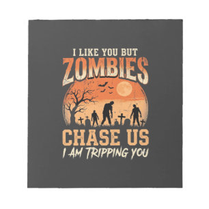 Lustige Zombies Halloween Jagd auf uns Design Notizblock