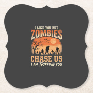 Lustige Zombies Halloween Jagd auf uns Design Untersetzer
