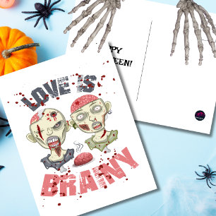 Lustige Zombies Liebe ist Hirnweihnachten Postkarte