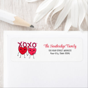 Lustige zwei Herzen halten Händchen Rücksendeadres