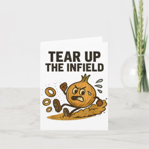 Lustige Zwiebelringe Baseball Base Infield Handsch Karte