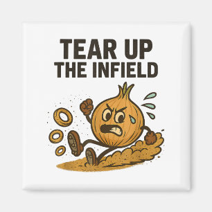 Lustige Zwiebelringe Baseball Base Infield Handsch Magnet