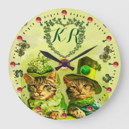 LUSTIGEN ALTEN MODE-ST PATRICK KATZEN, GROßE WANDUHR