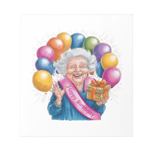 Lustigen Geburtstag Funny Nana Notizblock (Vorderseite)
