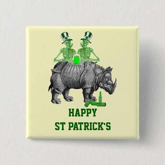 Lustigen gotischen Skelette Iren-St Patrick Tag Button (Vorderseite)