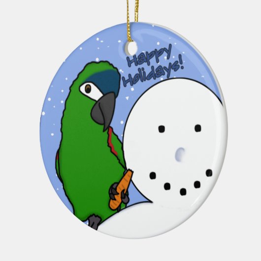Lustigen Schneemann Hahns Macaw-Verzierung Keramik Ornament (Links)