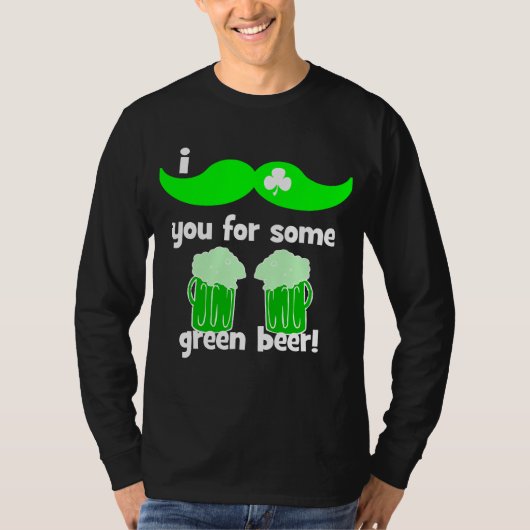lustigen Schnurrbart St Patrick Tag T-Shirt (Vorderseite)