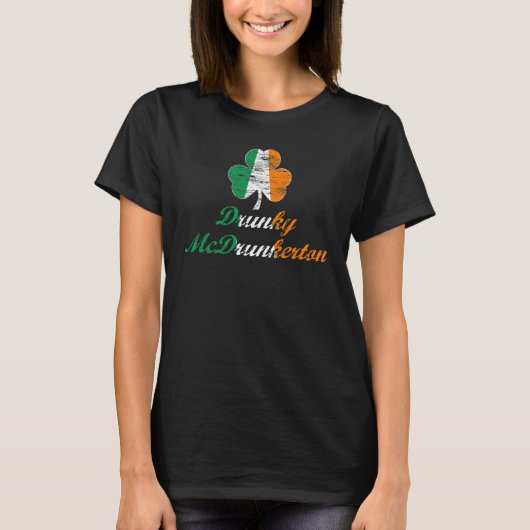 Lustigen St Patrick TagDrunky McDrunkerton Shirt (Vorderseite)