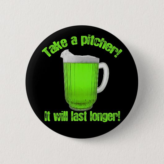 Lustigen St Patrick Tagesgrün-Bier Button (Vorderseite)