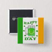 Lustigen St Patrick Tagesgrün-Bier-Knopf Button (Vorne & Hinten)