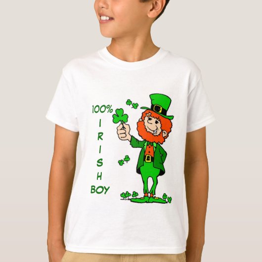 Lustiger 100% Iren-Junge T-Shirt (Vorderseite)