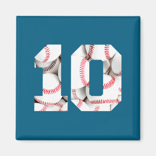 Lustiger 10. Geburtstag Baseball Baseball Spieler Magnet