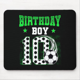 Lustiger 10. Geburtstag Jungen Fußball Thema Party Mousepad