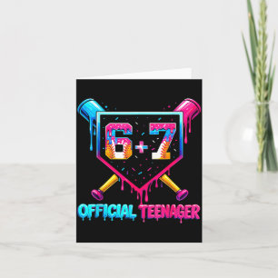 Lustiger 13. Geburtstag Teenager 67 Baseball Drip Karte