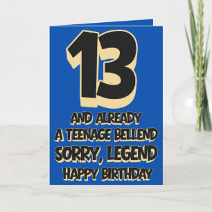 Lustiger 13. Teenager Geburtstag Karte