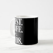 Lustiger 18. Hochzeitstag 2008 Ehefrau Kaffeetasse (Vorderseite Links)
