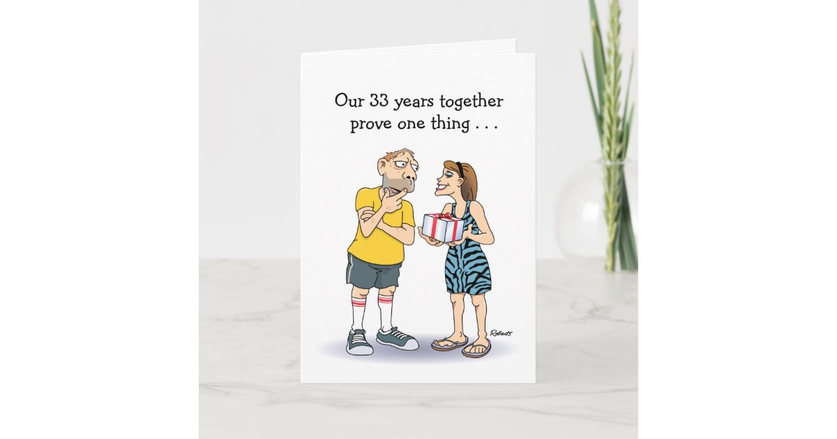 Lustiger 33. Hochzeitstag Karte Zazzle.de