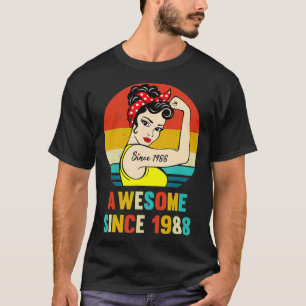 Lustiger 34. Geburtstag für sie Toll seit 1988 Wo T-Shirt