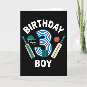 Lustiger 3. Geburtstag Cricket Jungen Kinder 3 Jah Karte