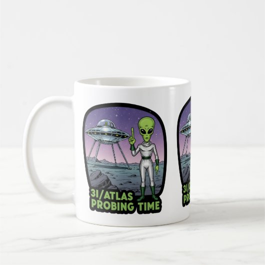 Lustiger 3I/Atlas-Komet Kaffeetasse (Links)