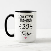 Lustiger 40. Geburtstag – Benutzerdefinierter Name Tasse (Links)