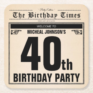 Lustiger 40. Geburtstag Vintage-Zeitung Eindeutig Rechteckiger Pappuntersetzer