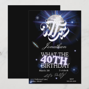 Lustiger 40. Geburtstag WTF Wer wird 40 Sarkastisc Einladung