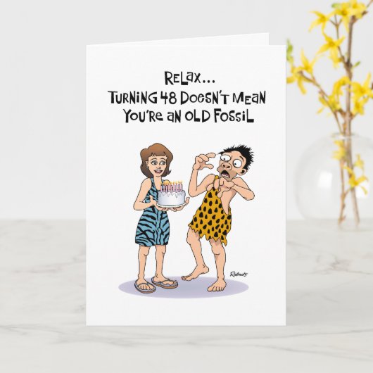 Lustiger 48. Geburtstag Karte (Gelbe Blume)