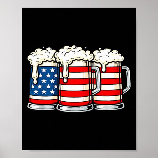 Lustiger 4. Juli bierliebender Vater trinkender Mä Poster (Vorne)