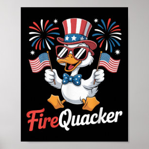 Lustiger 4. Juli Feuerwerk Ente Vierter Juli Poster