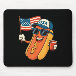 Lustiger 4. Juli Hot Dog USA Patriotisch Unabhängi Mousepad