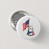 Lustiger 4. Juli müder USA-Charakter Button (Vorne & Hinten)