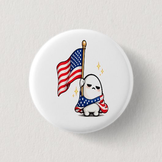 Lustiger 4. Juli müder USA-Charakter Button (Vorderseite)