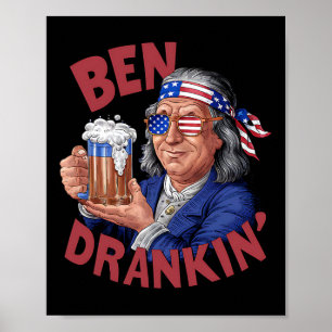 Lustiger 4. Juli US-Präsidenten-Party Franklin Ben Poster