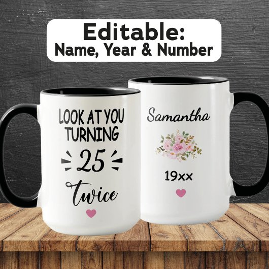 Lustiger 50. Geburtstag – Benutzerdefinierter Name Tasse