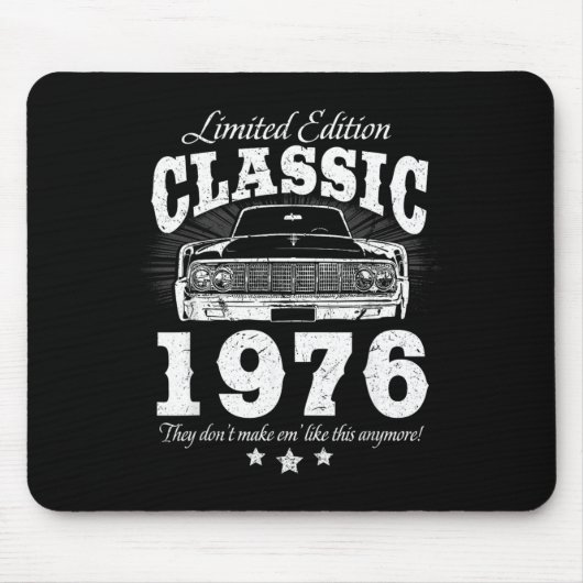 Lustiger 50. Geburtstag Clic Oldtimer Männer 1976 Mousepad (Vorne)