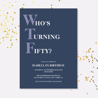 Lustiger 50. Geburtstag Humorvoll Modern Einladung