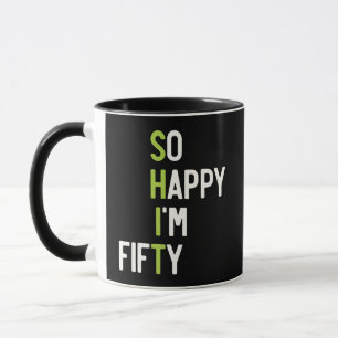 Lustiger 50. Geburtstag Kaffeebecher mit Gag-Aufsc Tasse