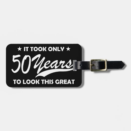 Lustiger 50. Geburtstag Retro-Typografie Gepäckanhänger (Vorderseite horizontal)