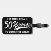 Lustiger 50. Geburtstag Retro-Typografie Gepäckanhänger (Rückseite horizontal)