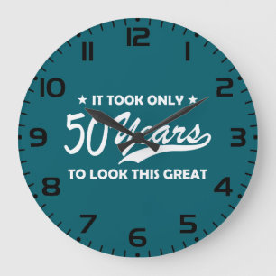 Lustiger 50. Geburtstag Retro-Typografie Große Wanduhr