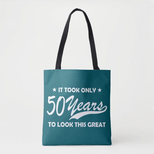 Lustiger 50. Geburtstag Retro-Typografie Tasche (Vorderseite)